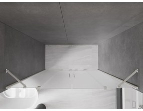 Mexen Velar Duo, posuvné sprchové dvere do otvoru 180 cm, 8mm sklo námraza, brúsená oceľ, 871-180-000-32-97