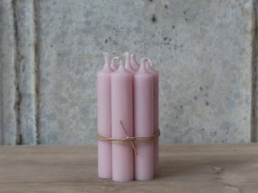 Ružová úzka krátka sviečka Short rose - Ø 2 *11cm / 4.5h