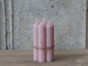 Ružová úzka krátka sviečka Short rose - Ø 2 *11cm / 4.5h