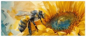 Obraz - Včielka, akvarel (120x50 cm)