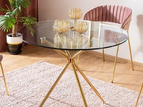 Jedálenský stôl Anastasia (sklo + zlatá) (pre 4 osoby). Vlastná spoľahlivá doprava až k Vám domov. 1049940