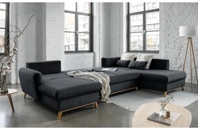 Tmavosivá rozkladacia pohovka do "U" Miuform Scandic Lagom, pravý roh