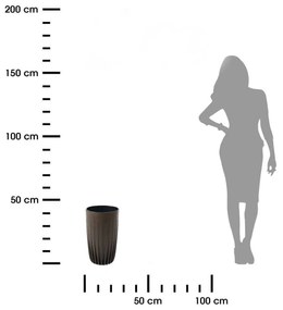 Kvetináč STRIPPED ECO III 25 cm espresso