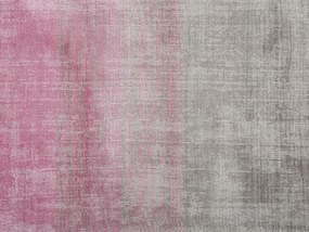 Viskózový koberec 160 x 230 cm ružová/sivá ERCIS Beliani