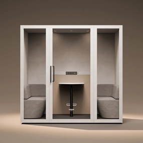 Akustická kancelárska kabína INBOX pre 4 osoby 2200 × 2200 × 1220 mm