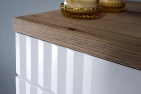 Umyvadlová skříňka Fiji s deskou a umyvadlem 80 cm bílá/dub coast evoke