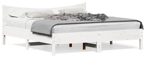 Rám postele s čelom biely 180x200 cm borovicový masív 3216361