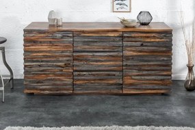 Dizajnová komoda z masívu Relief Sheesham Smoke 160cm
