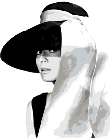 Gario Maľovanie podľa čísel Audrey Hepburn v klobúku Rozmery: 80 x 100 cm, Rámovanie: S vnútorným rámom