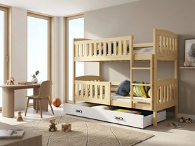 Poschodová posteľ KUBO 200x90 | borovica - biela
