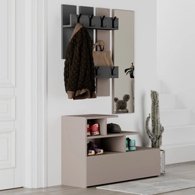 Předsíňová stěna Houseland Vesty mocha/antracit