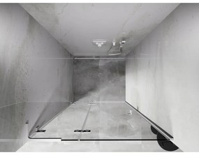 Mexen Lunar L, Otočné ľavé sprchové dvere 80 cm, 8mm číre sklo, biely profil, 834L-080-000-20-00-L