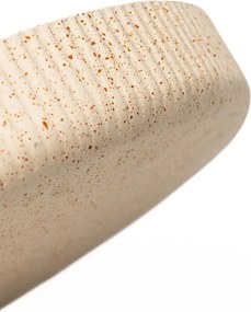 Dekoračná miska ORYVEN, sklolaminát s drážkami, priemer 30 cm, béžová