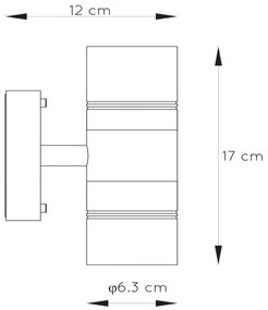 Lucide 14867/11/30 - LED Vonkajšie nástenné svietidlo ARNE-LED 2xGU10/5W/230V
