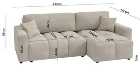 Béžová rohová pohovka (variabilná) Luki – Ropez