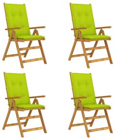 Záhradné sklápacie stoličky 4 ks s podložkami akáciový masív 3065373