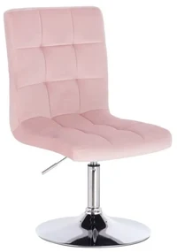 LuxuryForm DESIGN Stolička TOLEDO VELUR na striebornom tanieri - ružová