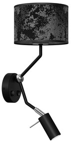 Nástenná lampička SATINO 1xE27/40W/230V + 1xGU10/MR11/7W čierna/šedá