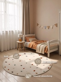 Hanse Home, Detský koberec Adventures 106210 Cream Multicolor kruh, 160x160 (priemer) kruh, biela, detská izba