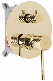 Rea Lungo Diamond, podomietkový sprchový set s dažďovou hlavovou a ručnou sprchou, zlatá lesklá, REA-P6964