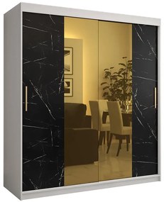 Skriňa Platinum T1 180 biely mramor/čierna