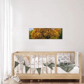 Obraz stromu (s hodinami) (90x30 cm)