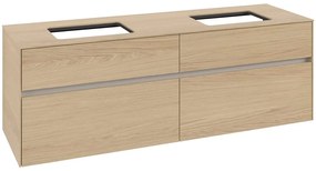 VILLEROY &amp; BOCH Collaro závesná skrinka pod dve umývadlá na dosku, 4 zásuvky, 1600 x 500 x 548 mm, Nordic Oak, C12300VJ