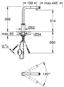 GROHE 31613DC0 - Drezová batéria A SmartControl z nerezovej ocele