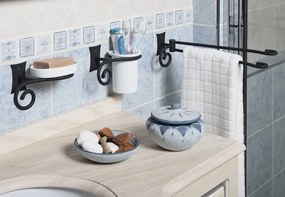 Sapho Sapho, REBECCA držiak uterákov otvorený, čierna, CC006