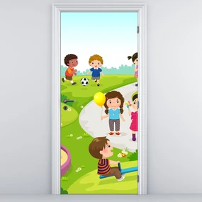 Fototapeta na dvere - Detské radovánky na pieskovisku (95x205cm)