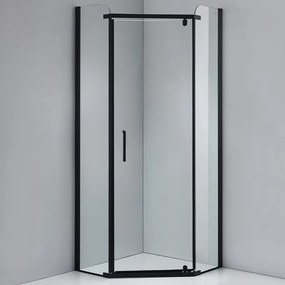 BPS-koupelny Päťuholníkový sprchový kút KZ91B BL 90x90 čierna/transparent - bez vaničky