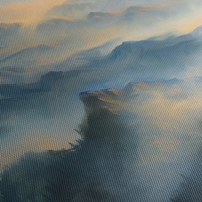 Obraz - Maľovaná horská krajina (s hodinami) (90x30 cm)