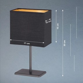 Čierna stolová lampa s textilným tienidlom (výška 30 cm) Kate – Fischer &amp; Honsel