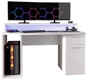 Písací stôl s podsvietením IVAR biely