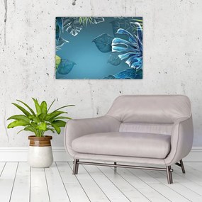 Sklenený obraz - Listy tropických rastlín (70x50 cm)