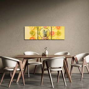 Obraz ovocie (s hodinami) (90x30 cm)
