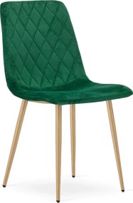 Kreslo TURIN - tmavozelený zamat / nohy vo farbe dreva