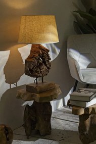 Stolná lampa Kepala 35 cm z masívu hnedá