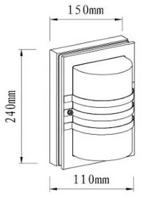 Lucide 14826/01/30 - Vonkajšie nástenné svietidlo PRIVAS 1xE27/60W/230V IP44