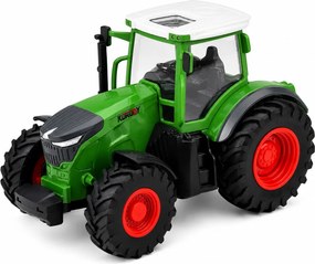 LEAN Toys Poľnohospodársky traktor s vyklápacím prívesom, diaľkovo ovládaný RC, so svetlami, mierka 1:24