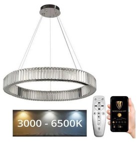 NEDES LED Stmievateľný luster na lanku LED/50W/230V 3000-6500K chróm + diaľkové ovládanie ND3545