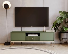 TV stolík Maggiore 154,5 cm zelená/zlatá