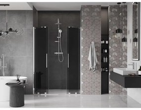 Mexen Velar Duo, posuvné sprchové dvere do otvoru 160 cm, 8mm šedé sklo, chrómová, 871-160-000-42-01