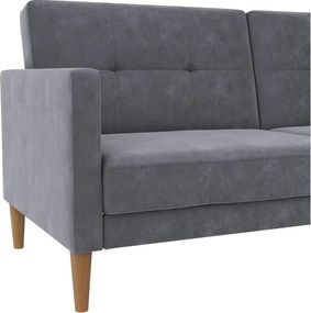 Sivá zamatová rozkladacia pohovka 207 cm Lilly – Støraa