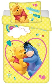 Jerry Fabrics Obliečky do postieľky 100x135 + 40x60 cm - Medvedík Pú "Smile"