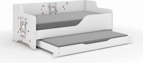 Wooden Toys Detská posteľ LILU 160x80 – Dievčatko na hojdačke s funkciou spania (1)
