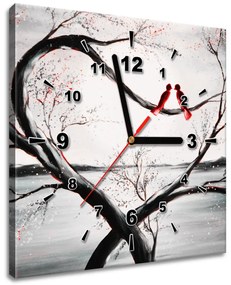 Gario Obraz s hodinami Vtáčia láska Rozmery: 30 x 30 cm