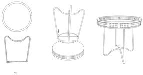 Dizajnový konferenčný stolík Saathvik 60 cm viacfarebný