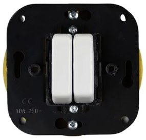 Elhard Okrúhly keramický vypínač s kolískou č.5, biely - kompletný KV5005W