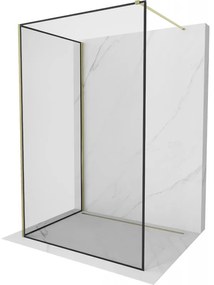 Mexen Kioto sprchová stena Walk-in 90 x 70 cm, čierny vzor, zlato - 800-090-212-50-70-070